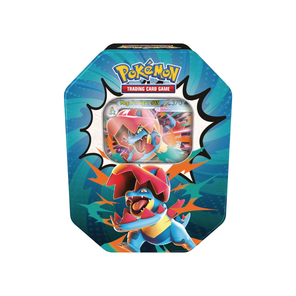 Pokémon Ascended Heroes Mega Feraligatr ex Tin - TCG OOST